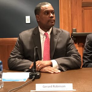 Gerard Robinson, American Enterprise Institute (AEI), panelist at a Reentry Working Group Senate briefing about the ban on Pell grants for incarcerated students (which since has been fully lifted).